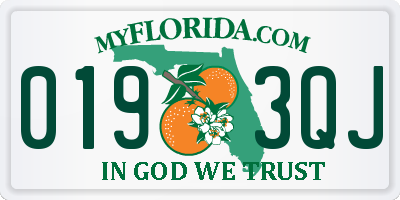 FL license plate 0193QJ