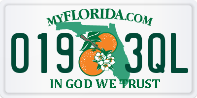 FL license plate 0193QL