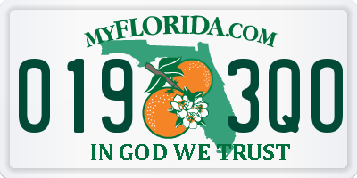 FL license plate 0193QO