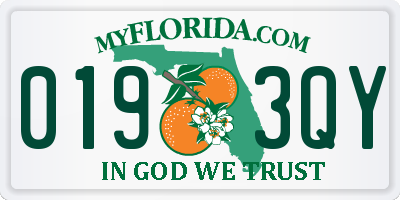 FL license plate 0193QY