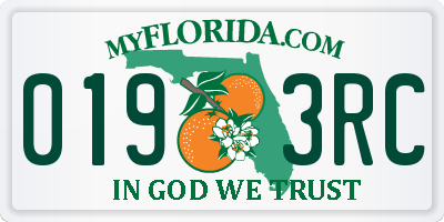 FL license plate 0193RC
