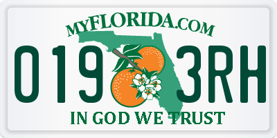 FL license plate 0193RH
