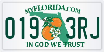 FL license plate 0193RJ