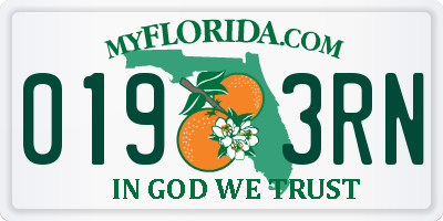 FL license plate 0193RN