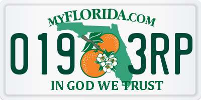 FL license plate 0193RP