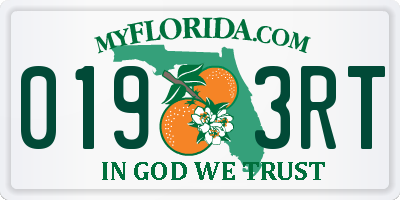 FL license plate 0193RT