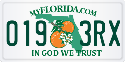 FL license plate 0193RX