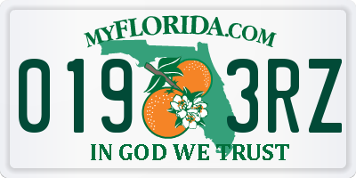 FL license plate 0193RZ