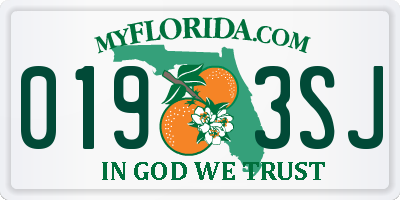 FL license plate 0193SJ