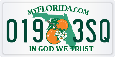 FL license plate 0193SQ