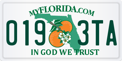 FL license plate 0193TA