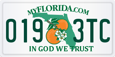 FL license plate 0193TC
