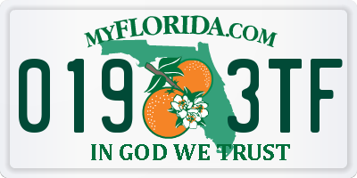 FL license plate 0193TF