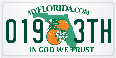 FL license plate 0193TH