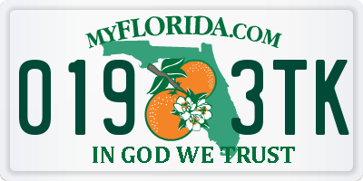FL license plate 0193TK