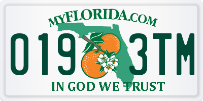 FL license plate 0193TM
