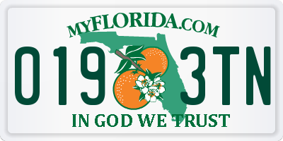 FL license plate 0193TN