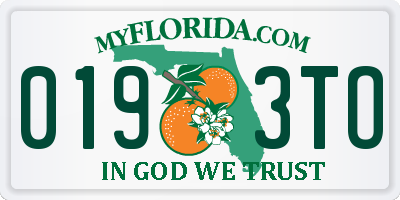 FL license plate 0193TO