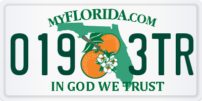 FL license plate 0193TR