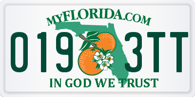 FL license plate 0193TT