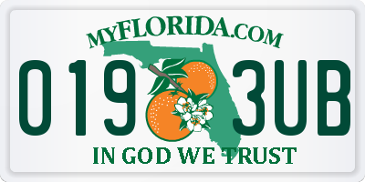 FL license plate 0193UB