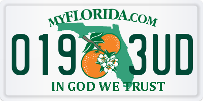 FL license plate 0193UD