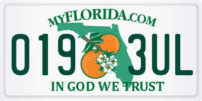 FL license plate 0193UL