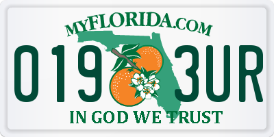 FL license plate 0193UR