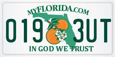 FL license plate 0193UT