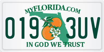 FL license plate 0193UV