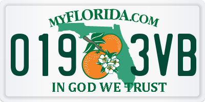 FL license plate 0193VB