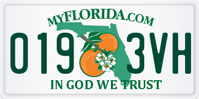 FL license plate 0193VH