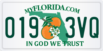 FL license plate 0193VQ