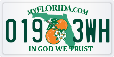 FL license plate 0193WH