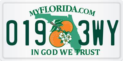 FL license plate 0193WY
