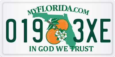 FL license plate 0193XE