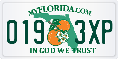 FL license plate 0193XP