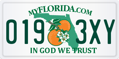 FL license plate 0193XY