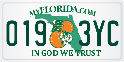 FL license plate 0193YC