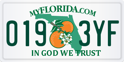 FL license plate 0193YF