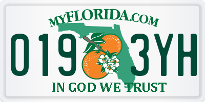 FL license plate 0193YH