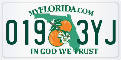 FL license plate 0193YJ