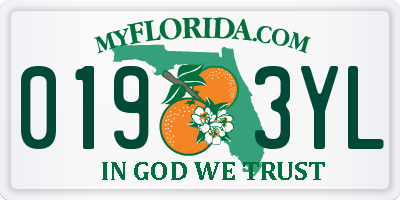 FL license plate 0193YL
