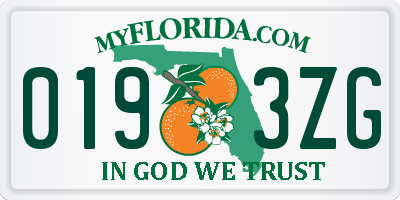 FL license plate 0193ZG