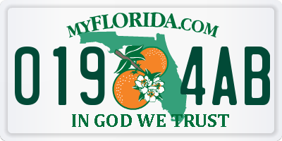 FL license plate 0194AB