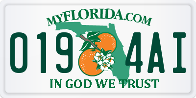 FL license plate 0194AI