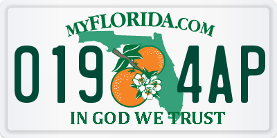 FL license plate 0194AP