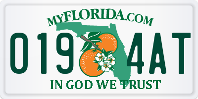 FL license plate 0194AT