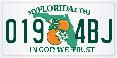 FL license plate 0194BJ