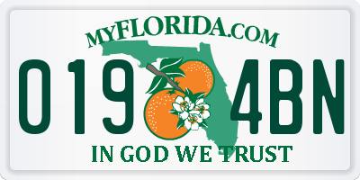 FL license plate 0194BN